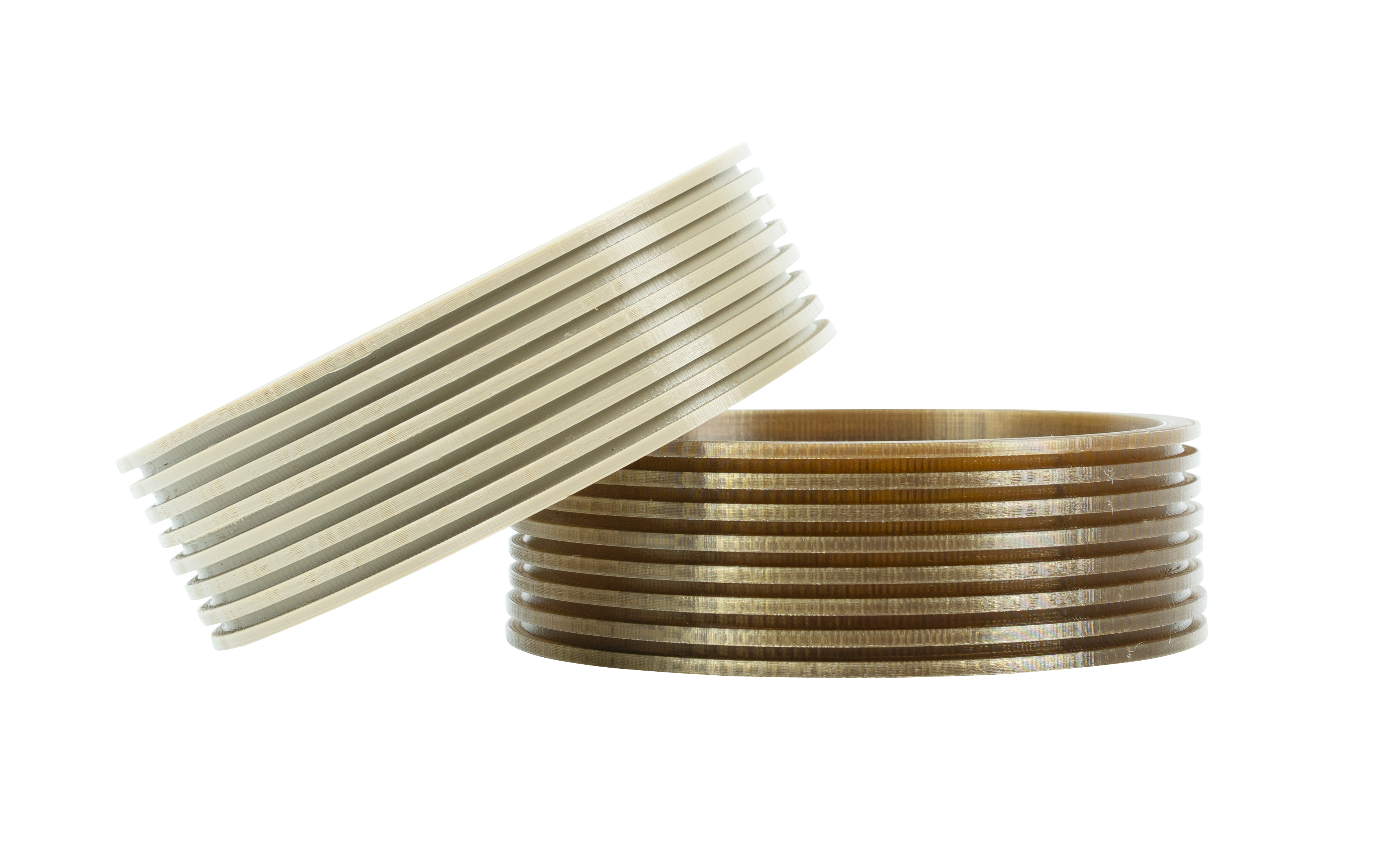 Two_linear_hydraulic_seal_in_horizontal_view_printed_in_PEEK